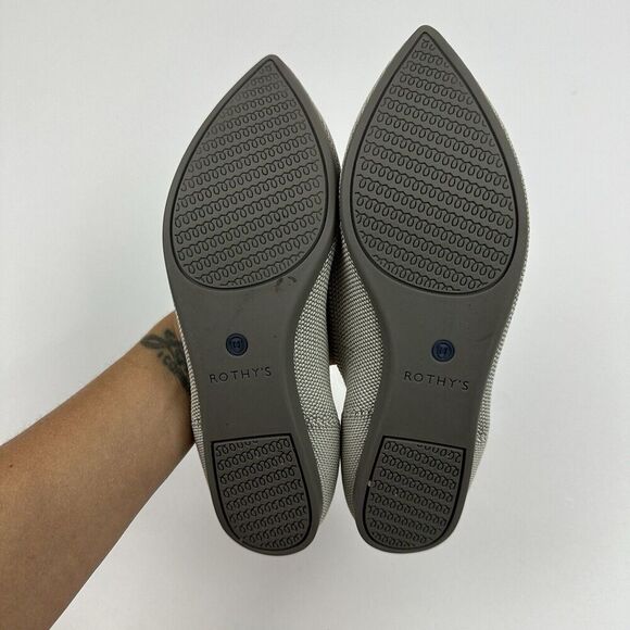 Rothy's The Point Knit Ballet Flats Recycled Materials 7 Pointed Toe Gray/Beige - Picture 11 of 11